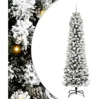 vidaXL Kunstkerstboom Wit 240 cm PVC en Metaal en Plastic