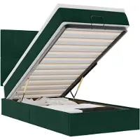 vidaXL Ottoman bed met matrassen 90x190cm fluweel donkergroen