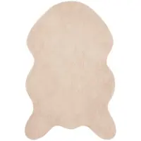 vidaXL Antislip vloerkleed van imitatie konijnenbont OLITE Taupe