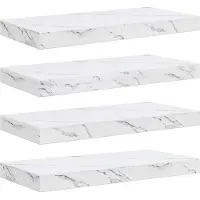 vidaXL Wandplank Muurmontage 4 st Wit Marmer 50 x 23,5 x 3,8 cm