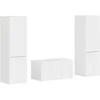 vidaXL Tv-meubelset 5 st Hoogglans wit Bewerkt hout