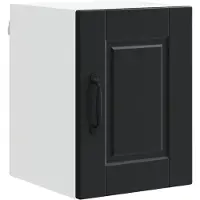 vidaXL - Wandkast - PORTO - Zwart - 30 - x - 31 - x - 40 - cm - Bewerkt - hout