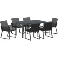 vidaXL Tuin Eettafel Set 7 st Antraciet poly rattan