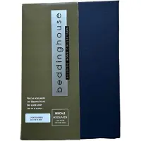 Beddinghouse Luxe Percale Katoen Hoeslaken - 80/90x200 cm - Donker Blauw - Extra Hoge Hoek 30 cm - Perfecte Pasvorm
