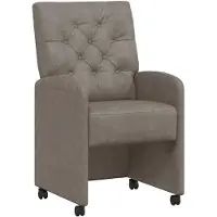 vidaXL Eetkamerstoelen met wielen 2 pcs Grijs 58 x 67 x 97 cm