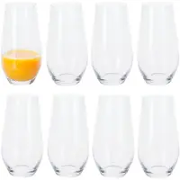 Excellent houseware Tumbler waterglazen - 8x stuks - 580 ml - grote drinkglazen - Kristal glas - Glazen voor frisdrank/water