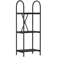 vidaXL Boekenplank 3-laags 40 x 30 x 109 cm Bewerkt hout Zwart Eiken