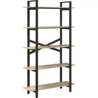 vidaXL Boekenplank 5-laags 100 x 33.5 x 64 cm Bewerkt hout Sonoma Eik