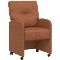 vidaXL Eetkamerstoelen met wielen 2 st Kunstleer Bruin 57 x 67 x 95 cm