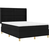 vidaXL Boxspring bed met LED-stripverlichting Zwart 160 x 200 cm Stof