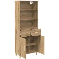 vidaXL Highboard Artisan Eiken 69,5 x 34 x 180 cm Bewerkt hout