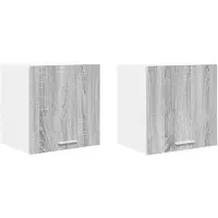 vidaXL Hangkast 2 pcs Grijs Sonoma en Wit Bewerkt hout