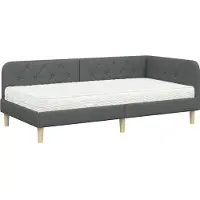 vidaXL Hoek Bed Frame Donkergrijs 90 x 200 cm Stof