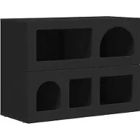 vidaXL Dressoir ELST, zwart, 80,5 x 35 x 59 cm, houtvezel