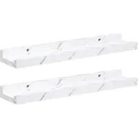 vidaXL Wandplank Muurmontage 2 st Wit Marmer 40 x 9 x 3 cm