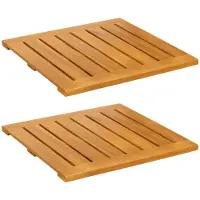 vidaXL Badmat 2 st Naturel 50 x 50 cm Massief Acacia Hout