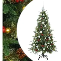 vidaXL Kunstmatige Hinged Kerstboom met 150 LED Groen 150 cm PE en PVC