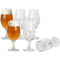 Bormioli Rocco Bormioli Bierglazen Speciaalbier op voet - 520 ml - 20 cm - 9x stuks - Hoge luxe glazen