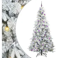vidaXL Kunstmatige Hinged Kerstboom met 300 LED Wit 240 cm PE en PVC