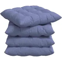vidaXL Zitkussens 4 st Stof Jeans Blauw 40 x 40 x 6 cm