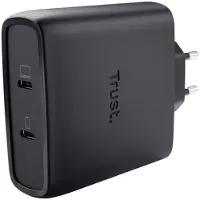 Trust Maxo GaN - 100W USB-C Oplader - 2 Poorten - Snellader voor laptop en smartphone - 2m Kabel - Zwart