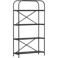 vidaXL Boekenplank 4-laags 80 x 30 x 146 cm Bewerkt hout Zwart Eiken