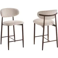Furnihaus - Barkrukken set van 2 - Celia - Beige Walnoot Santi