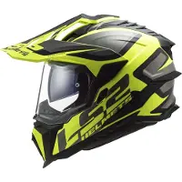 LS2 MX701 Explorer Alter Matt Zwart Fluo Geel ECE 22.06 Adventure Helm Maat M