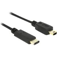 DeLOCK 83336 USB-kabel USB 2.0 USB-mini-B stekker, USB-C stekker 2.00 m Zwart