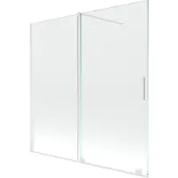 Mexen Velar badwand 2-delig schuifbaar 160 x 150 , transparant, wit - 896-160-000-01-20