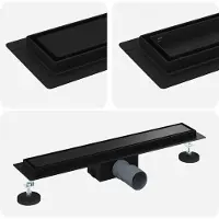 vidaXL 2 in 1 Doucheafvoer Zwart 50 cm Roestvrij staal 304