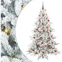 vidaXL Kunstmatige Hinged Kerstboom Wit 180 cm PVC en Staal