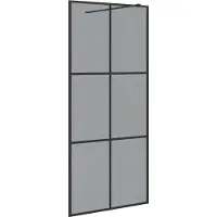 vidaXL Inloopdouchewand Zwart 90 x 195 cm gehard glas