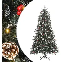 vidaXL Kunstkerstboom met 300 LED Groen 180 cm PVC en Plastic en Staal