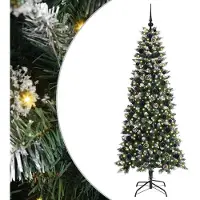 vidaXL Kunstkerstboom Groen 180 cm PVC en Plastic en Staal