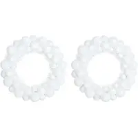 vidaXL Kerstbal Kransen 2 st Wit 33 x 33 x 7 cm Polystyreen