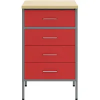 vidaXL Werkbank Rood en Grijs 50 x 55 x 85 cm Engineered hout en staal
