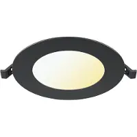 BES LED LED Downlight Inbouwspot Dimbaar - Brinton Thin - 6W 470lm 120° Bundelhoek - Aanpasbare Lichtkleur 3000K-4000K-6500K - IP40 - Rond - Zwart - Ø128mm Buitenmaat - Ø110mm Zaagmaat