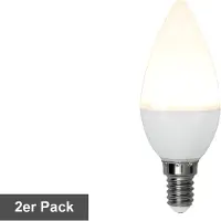 Star Trading LED gloeilampenset 'Opaque Basic', set van 2, E14, 5.5W, 470lm, melkachtig, warm wit