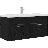 vidaXL Badkamerkast Zwart Eiken 100 x 38,5 x 46 cm Bewerkt hout