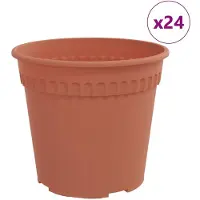 vidaXL Ronde Bloempot 24 st Baksteenrood Ø 19 x 16 cm Kunststof