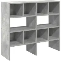 vidaXL Schoenenrekken 2 st stapelbaar 89,5x30x40 cm betongrijs