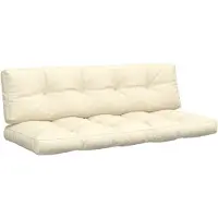 vidaXL Palletkussens 2 st stof crèmekleurig