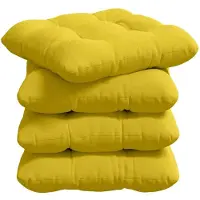 vidaXL Zitkussens 4 st Stof Licht Geel 40 x 40 x 12 cm
