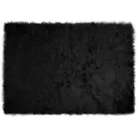 vidaXL Tapijt van imitatie schapenvacht TAFALLA Zwart 140 x 200 cm