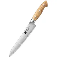 Xinzuo X02O Pin Series Vleesmes 21 cm – Professioneel Keukenmes – Olijfhouten Handvat – 3-Laags Composietstaal met Stonewash Afwerking