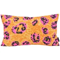 NOVÉE Ochre Leopard Kussenhoes | Okergeel/Roze | 30 x 50 cm | Katoen/Polyester
