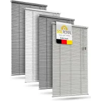 Sol Royal Aluminium Jaloezie Zonder Boren 50x130 cm incl. Klemsteunen †“ Aluminium Jaloezie Binnen voor Ramen 50 cm breed, 25 mm Lamellen †“ Privacy- & Zonwering †“ Lichtgrijs Mat †“ JA2