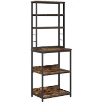 vidaXL Keukenplank 5-laags 60 x 40 x 168 cm Bewerkt hout Rook Eiken