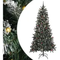 vidaXL Kunstkerstboom met 300 LED Groen 240 cm PVC en Plastic en Staal